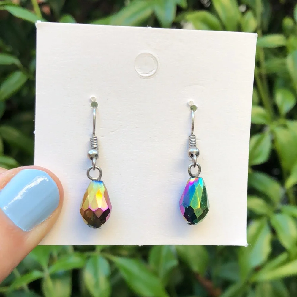 Peacock Crystal Drop Earrings